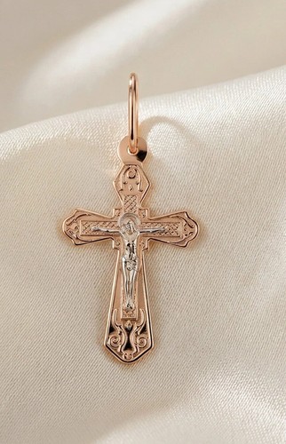 585 rotgold kreuz russisch - rotgold,