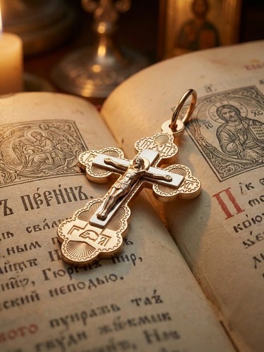 585 rotgold kreuz russisch - rotgold,