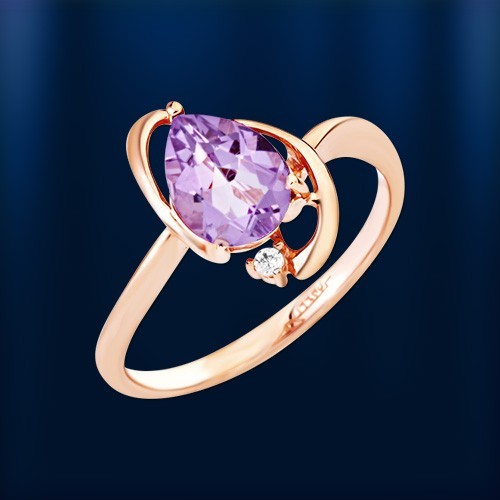 Ring mit amethyst und - ,