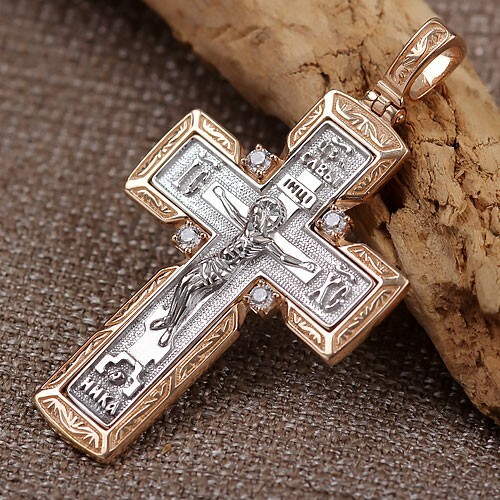 Rose gold orthodoxes kreuz mit - gold,