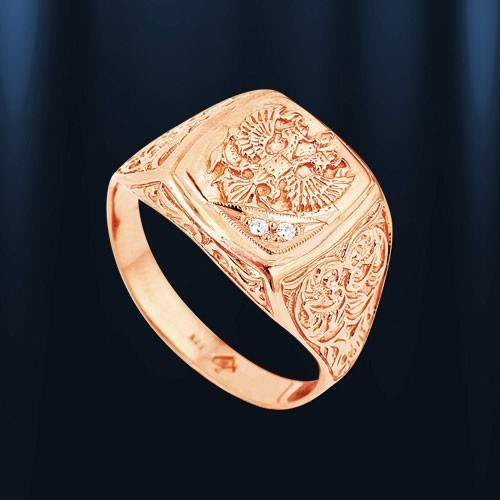 Rotgold siegelring russland - ,