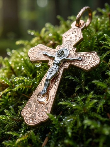585 rotgold kreuz russisch - rotgold,